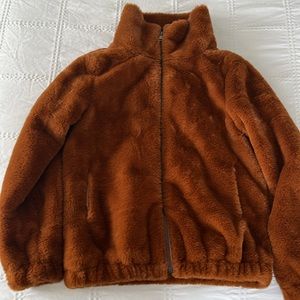 Faux fur bomber jacket
